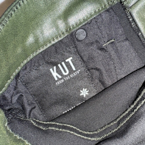 EUC Kut From The Kloth Coated Mia High Rise Skinny Olive Green Size 4 - Picture 5 of 9